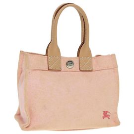 Sac à main en toile Burberry Blue Label rose beige Auth ti1990 Rose Beige