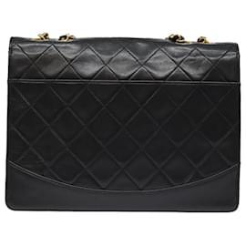 Chanel-CHANEL Matelasse Turn Lock Chain Hand Bag Lamb Skin Black Gold CC Auth yk14333A-Black,Golden