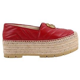 Gucci Leder-Espadrilles Rot