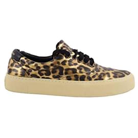 Saint Laurent-Baskets en cuir-Doré