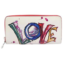 Christian Louboutin PANETTONE PARIS LOVE Geldbörse Weiß Mehrfarben
