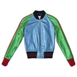 Gucci metallic leather bomber jacket Multiple colors Metallic