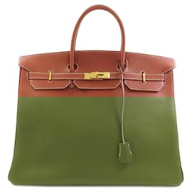 Hermès-Hermes Birkin 40 Handbag in Brown Ardennes Leather-Brown