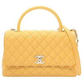 Chanel-Chanel Coco Handle 29 Flap Bag-Yellow