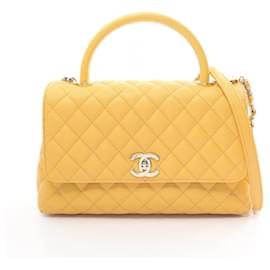 Chanel-Chanel Coco Handle 29 Flap Bag-Yellow