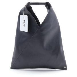 Maison Martin Margiela MM6 Maison Margiela Black Leather Tote Bag Black