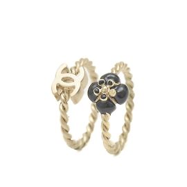 Anello Gemello Camelia Chanel Nero