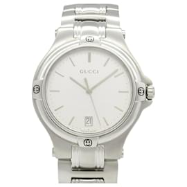 Gucci-Gucci Men's Silver Stainless Steel Wristwatch-Other