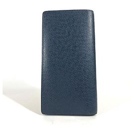 Cartera Larga Brazza en Taiga Louis Vuitton Azul marino