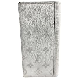 Louis Vuitton-Louis Vuitton Taiga Rama Portefeuille Brazza Long Wallet-White,Monogram