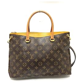 Louis Vuitton-Louis Vuitton Monogram Pallas MM Shoulder Bag-Brown,Golden
