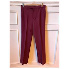 Gucci-GUCCI Trousers T.IT 42 Wool-Dark red