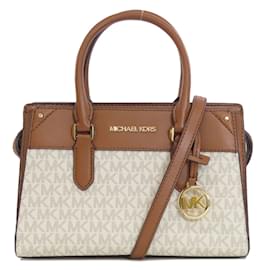 Michael Kors-Michael Kors MK Signature Tote Bag-Brown,White