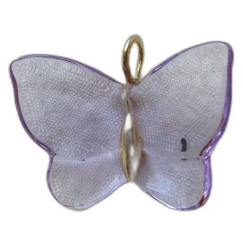 Baccarat Pendente farfalla in cristallo e oro. Porpora