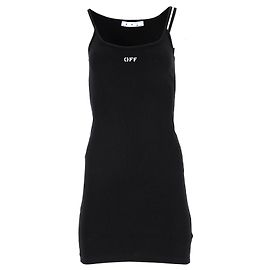 Off White Vestido ajustado sin mangas Off-White en algodón negro Negro