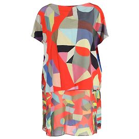 Abito mini sovrapposto stampato Akris in seta multicolore Multicolore Altro