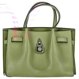 Lanvin-Lanvin Small Bogey Padlock Hand Bag in Red Leather-Red