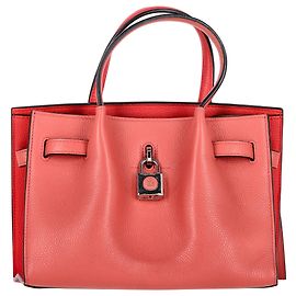 Sac à main Lanvin Small Bogey avec cadenas en cuir rouge Rouge
