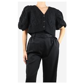 Simone Rocha Schwarze kurzärmlige Puffärmel-Cardigan - Größe UK 10 Schwarz