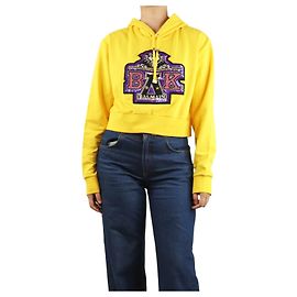Balmain Moletom cropped com lantejoulas amarelas - tamanho M Amarelo