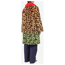 Dolce & Gabbana-Animal print contrast-collar leopard-print coat - size UK 10-Other