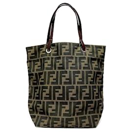 Fendi-Fendi Zucca Handbag-Brown