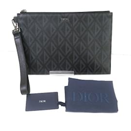 Christian Dior-Christian Dior Dior DC Diamond Bag Clutch-Brown,Black