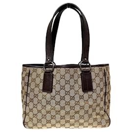 Gucci-Gucci GG Canvas Handbag-Brown