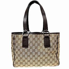 Gucci-Gucci GG Canvas Handbag-Brown