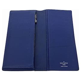 Louis Vuitton-Louis Vuitton Taiga Portefeuille Brazza NM M30389 Wallet-Blue