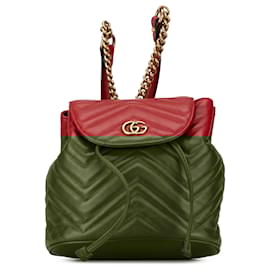 Gucci-Gucci Red GG Marmont Matelasse Backpack-Red