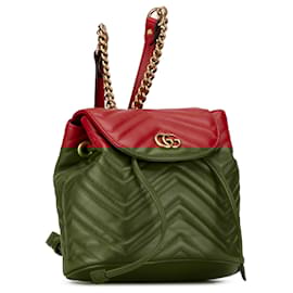 Gucci-Gucci Red GG Marmont Matelasse Backpack-Red
