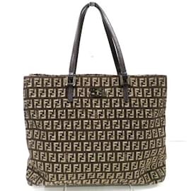Fendi-Fendi Zucca 8BH133 Tote Handbag-Brown