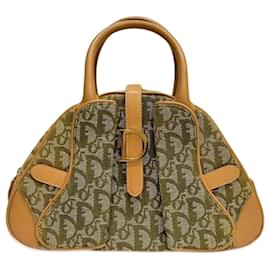 Christian Dior-Christian Dior Trotter Double Saddle Bag-Brown,Khaki