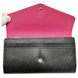 Louis Vuitton-Louis Vuitton Epi Portefeuille Sarah Long Wallet-Black,Pink