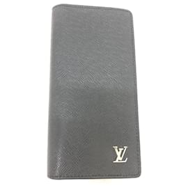 Louis Vuitton-Louis Vuitton Taiga Portefeuille Brazza Long Wallet-Black,Grey