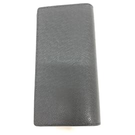 Louis Vuitton-Louis Vuitton Taiga Portefeuille Brazza Long Wallet-Black,Grey