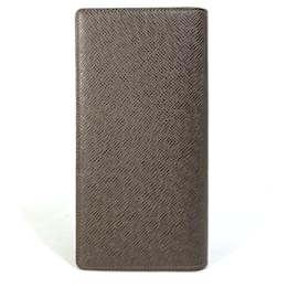 Louis Vuitton-Louis Vuitton Taiga Portefeuille Brazza Long Wallet-Brown