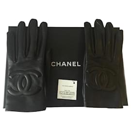 Chanel-Chanel leather gloves New-Black