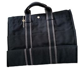 Hermès Cabas Toto toile noire Noir