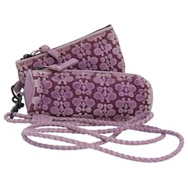 Autre Marque-BOTTEGA VENETA Pouch Velor Outlet Pink Auth bs17359-Pink