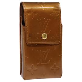 Louis Vuitton-LOUIS VUITTON Monogram Vernis Cigarette Case Bronze M91156 LV Auth yb658-Bronze