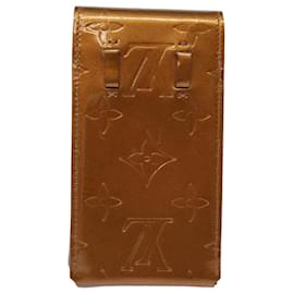 Louis Vuitton-LOUIS VUITTON Monogram Vernis Cigarette Case Bronze M91156 LV Auth yb658-Bronze