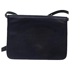 Christian Dior-Christian Dior Shoulder Bag Leather Navy Gold Auth yk14399-Golden,Navy blue