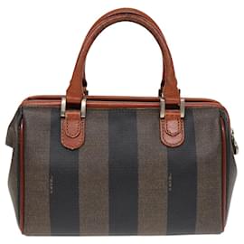 Fendi-FENDI Mini Sac à Main en Toile Pécan Marron Noir Or Auth yk14400-Marron,Noir,Doré