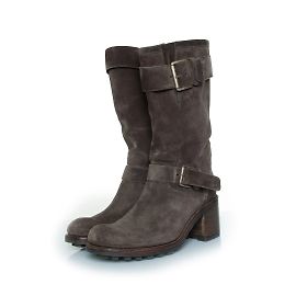 Autre Marque Free Lance, biker boots in grey suede Grey