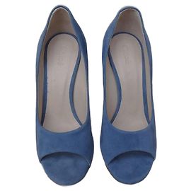 Chloé Blue Leather Pumps 8cm Heel Blue