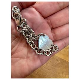 Tiffany & Co-Pulseira de corrente Return to Tiffany com pingente em forma de coração-Prata
