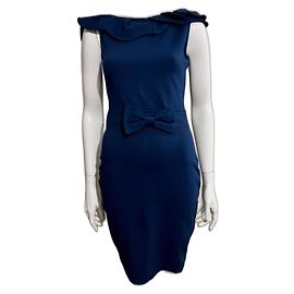 Red Valentino Robe fourreau en jersey marine avec détail nœud Bleu Marine