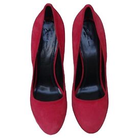 Céline Red Leather Pumps Red